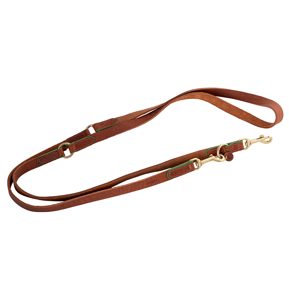 Cloud7® Hundeleine Kings Park cognac/green, Breite: ca. 2 cm, Länge: ca. 220 cm von Cloud7®
