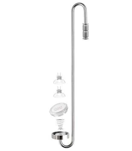Clscea Aquarium CO2 Edelstahl Diffuser, S-Haken CO2 Zerstäuber mit eingebautem Rückschlagventil und austauschbarer Scheibe für Aquarium Pflanzentank, 40 cm (L) von Clscea