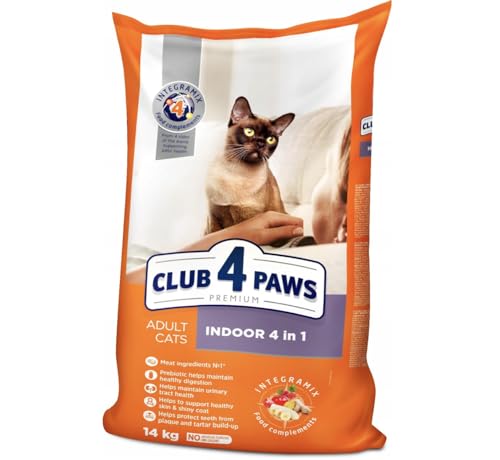 CLUB 4 PAWS PREMIUM Erwachsene Katzen-Trockenfutter INDOOR 4W1 von Club4Paws