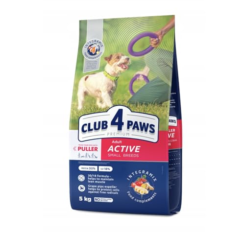 CLUB 4 PAWS Premium Trockenfutter für aktive Hunde kleiner Rassen ACTIVE 5 kg von Club4Paws