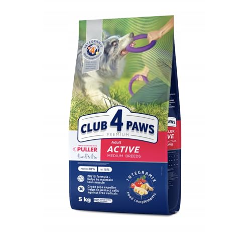 CLUB 4 PAWS Premium Trockenfutter für aktive Hunde mittlerer Rassen ACTIVE 5 kg von Club4Paws