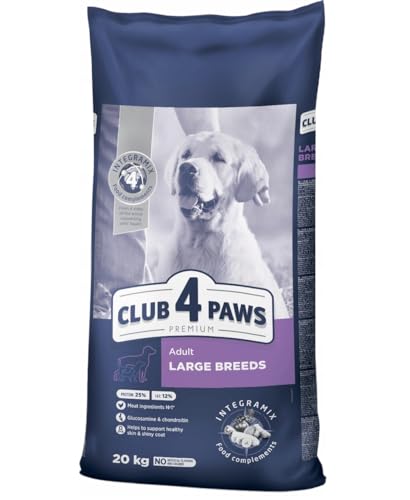 CLUB 4 PAWS Premium für große Rassen. Komplette Trockenfutter für erwachsene Hunde, 20 kg von Club4Paws