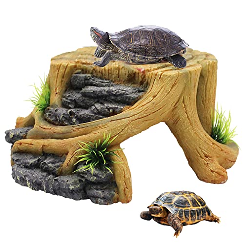 Schildkröte Basking Plattform, Schildkröte aus Kunstharz, für Reptilien, Aquarium, Schildkröte, Dekoration, Reptilienversteck, Eidechse, Newts (Form 2) von Clyairmao