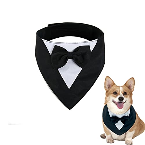 Hund Smoking Bandana Halsband, 1 Stück Verstellbar Formale Hund Hochzeit Bandana Haustier Hochzeit Anzug Fliege Bandana für Kleine Mittlere Hunde Hund Smoking Bandana Halsband, 1 Stück Verstellbar Formale Hund Hochzeit Bandana Haustier Hochzeit Anzug Fliege Bandana für Kleine Mittlere Hunde von Clyhon