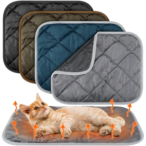 Clysee Selbstheizende Katzenunterlage, selbstwärmende Hundematte, reflektiert Körperwärme, extra warm, thermische Haustierunterlage, waschbar, 40,6 x 50,8 cm, verschiedene Farben, 4 Stück Clysee Selbstheizende Katzenunterlage, selbstwärmende Hundematte, reflektiert Körperwärme, extra warm, thermische Haustierunterlage, waschbar, 40,6 x 50,8 cm, verschiedene Farben, 4 Stück von Clysee