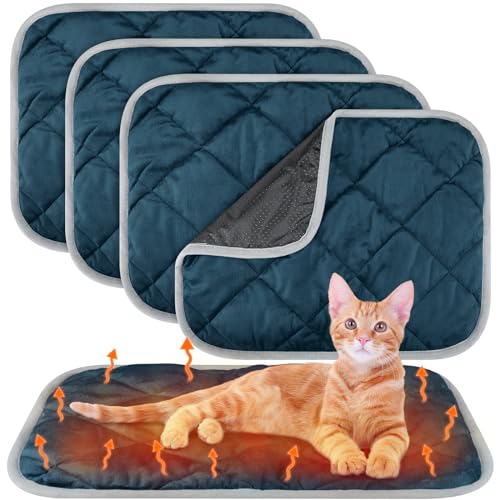 Clysee Selbstheizende Katzenunterlage, selbstwärmende Hundematte, reflektiert Körperwärme, extra warm, thermische Haustierunterlage, waschbar, für Hunde und Katzen, 40,6 x 50,8 cm, Dunkelblau, 40,6 x Clysee Selbstheizende Katzenunterlage, selbstwärmende Hundematte, reflektiert Körperwärme, extra warm, thermische Haustierunterlage, waschbar, für Hunde und Katzen, 40,6 x 50,8 cm, Dunkelblau, 40,6 x von Clysee
