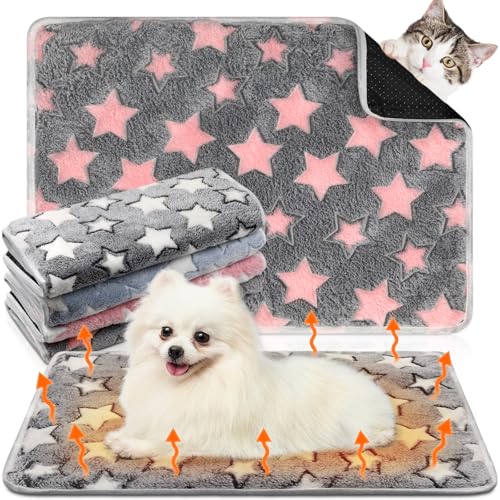 Clysee Selbstheizendes Katzenbett, selbstwärmendes Katzenbett mit abnehmbarem Bezug, extra warm, thermische Haustierunterlage, waschbar, rutschfest, für drinnen und draußen, 4 Stück Clysee Selbstheizendes Katzenbett, selbstwärmendes Katzenbett mit abnehmbarem Bezug, extra warm, thermische Haustierunterlage, waschbar, rutschfest, für drinnen und draußen, 4 Stück von Clysee