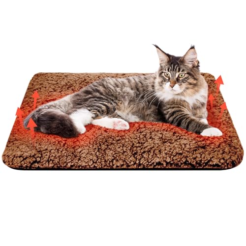 Clysee Selbstwärmendes Katzenbett, selbstheizend, 40,6 x 50,8 cm, Katzenwärmer, Bettmatte für Wildtiere und Innenräume, waschbar, thermische Haustierhütte mit rutschfester Unterseite, Braun, 1 Stück Clysee Selbstwärmendes Katzenbett, selbstheizend, 40,6 x 50,8 cm, Katzenwärmer, Bettmatte für Wildtiere und Innenräume, waschbar, thermische Haustierhütte mit rutschfester Unterseite, Braun, 1 Stück von Clysee