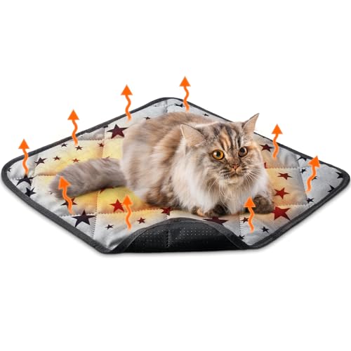Clysee Selbstwärmendes Katzenbett, selbstheizende Hundematte, Sternmuster, warme thermische Haustierunterlage, reflektiert Körperwärme, waschbar, weiche Welpenbox-Pad, rutschfeste Hundehüttenmatte, Clysee Selbstwärmendes Katzenbett, selbstheizende Hundematte, Sternmuster, warme thermische Haustierunterlage, reflektiert Körperwärme, waschbar, weiche Welpenbox-Pad, rutschfeste Hundehüttenmatte, von Clysee