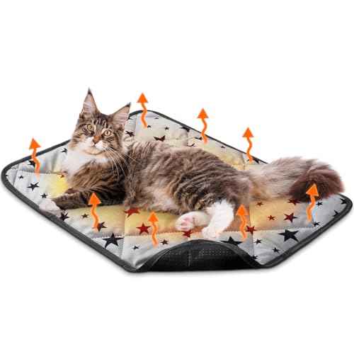 Clysee Selbstwärmendes Katzenbett, selbstheizende Hundematte, Sternmuster, warme thermische Haustierunterlage, reflektiert Körperwärme, waschbar, weiche Welpenbox-Pad, rutschfeste Hundehüttenmatte, Clysee Selbstwärmendes Katzenbett, selbstheizende Hundematte, Sternmuster, warme thermische Haustierunterlage, reflektiert Körperwärme, waschbar, weiche Welpenbox-Pad, rutschfeste Hundehüttenmatte, von Clysee