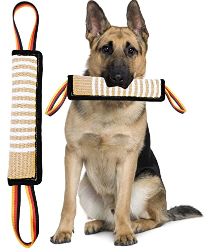 Clysoru Hundespielzeug, robustes Jute-Beißkissen, langlebiges Trainingsgerät, zwei Flaggengriffe, für Welpen bis große Hunde, interaktives Spielzeug, Kriegsspielzeug für aggressive Kauer Clysoru Hundespielzeug, robustes Jute-Beißkissen, langlebiges Trainingsgerät, zwei Flaggengriffe, für Welpen bis große Hunde, interaktives Spielzeug, Kriegsspielzeug für aggressive Kauer von Clysoru