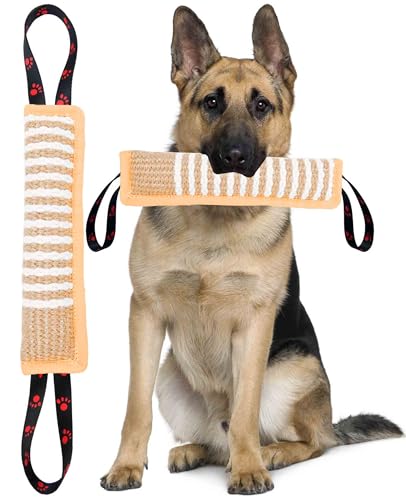 Clysoru Hundespielzeug Hund Tough Jute Beißkissen - Dauerhafte Trainingsausrüstung - Zwei Flaggengriffe Welpen bis große Hunde Interaktives Spielzeug für große Hunde und kleine Hunde Clysoru Hundespielzeug Hund Tough Jute Beißkissen - Dauerhafte Trainingsausrüstung - Zwei Flaggengriffe Welpen bis große Hunde Interaktives Spielzeug für große Hunde und kleine Hunde von Clysoru
