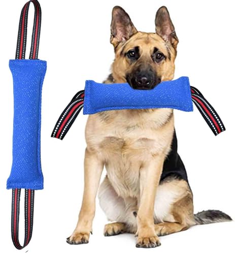 Clysoru Zerrspielzeug für Hunde mit 2 starken roten Griffen, langlebiges Trainingsgerät, interaktives Spielzeug für Welpen bis große Hunde, ideal zum Zerren, unzerstörbares Hundespielzeug von Clysoru