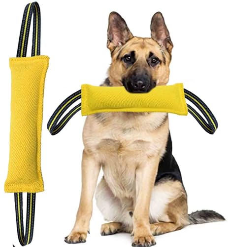 Clysoru Zerrspielzeug für Hunde mit 2 starken roten Griffen, langlebiges Trainingsgerät, interaktives Spielzeug für Welpen bis große Hunde, ideal zum Zerren, unzerstörbares Hundespielzeug. von Clysoru