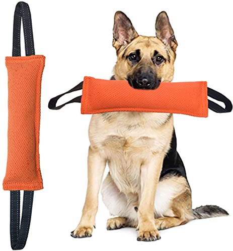 Clysrou Hundespielzeug, robustes Jute-Beißkissen, langlebig, Orange von Clysrou