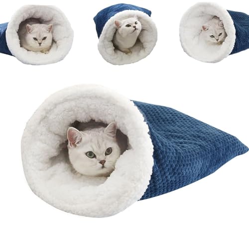 Cmeilau Katzenschlafsack-Betthöhle, Abnehmbarer Katzen-Knistersack, halbgeschlossenes Katzenschlafsackbett mit Höhle, bequemer weicher Plüsch für Haustiere, groß, 360°-Wickel, selbstwärmend (Blue) Cmeilau Katzenschlafsack-Betthöhle, Abnehmbarer Katzen-Knistersack, halbgeschlossenes Katzenschlafsackbett mit Höhle, bequemer weicher Plüsch für Haustiere, groß, 360°-Wickel, selbstwärmend (Blue) von Cmeilau
