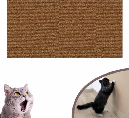DIY Kletter-Katzenkratzer, zuschneidbarer Katzen-Wandkratzer, Selbstklebender Teppich, matt, an der Wand montierter Katzenkratzer, Katzen-Wandkletter-Klebetuch (Dark Brown, 30 * 100cm) von Cmeilau