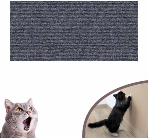 DIY Kletter-Katzenkratzer, zuschneidbarer Katzen-Wandkratzer, Selbstklebender Teppich, matt, an der Wand montierter Katzenkratzer, Katzen-Wandkletter-Klebetuch (Dark Grey, 30 * 100cm) von Cmeilau