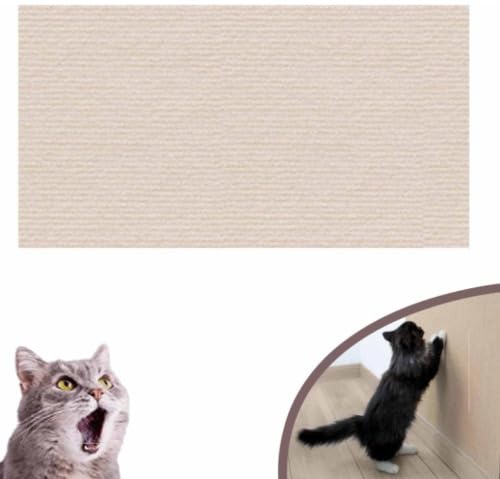 DIY Kletter-Katzenkratzer, zuschneidbarer Katzen-Wandkratzer, Selbstklebender Teppich, matt, an der Wand montierter Katzenkratzer, Katzen-Wandkletter-Klebetuch (Khaki, 30 * 100cm) von Cmeilau