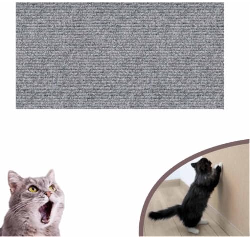 Cmeilau DIY Kletter-Katzenkratzer, zuschneidbarer Katzen-Wandkratzer, Selbstklebender Teppich, matt, an der Wand montierter Katzenkratzer, Katzen-Wandkletter-Klebetuch (Light Grey, 40 * 100cm) von Cmeilau