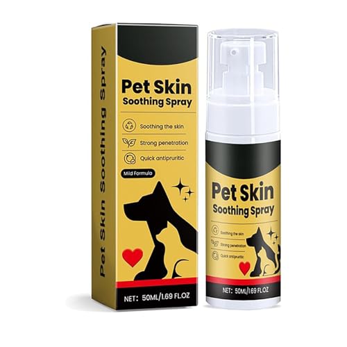 Spray für Hunde, Haustierhaut beruhigendes Spray, hilft Allergien trocken Juckreizhaut, Juckreizsprays und Hotspot -Behandlung, beruhigende Lösung für Juckreiz für alle Arten von Hunden (50ml) von Cmeilau