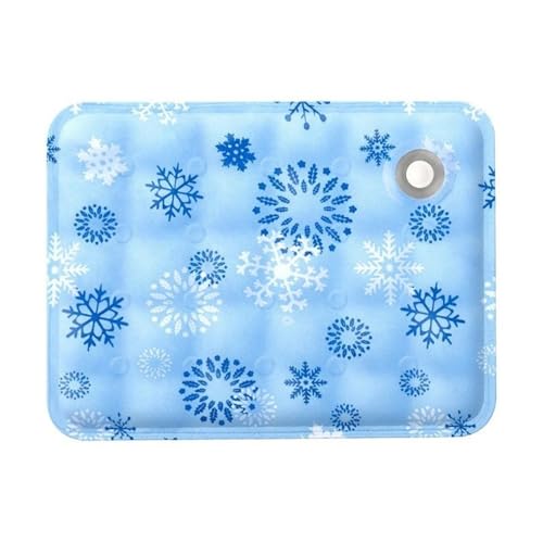 Cmis Kbei Kühlmatte für Katzen und Hunde, für den Sommer, atmungsaktiv, bequem, Eisseide, wassergewaschen, tragbare Hundehütte für Sofa, Boden (blaue Schneeflocke, 30 x 40 cm für 0–2,5 kg) von Cmis Kbei