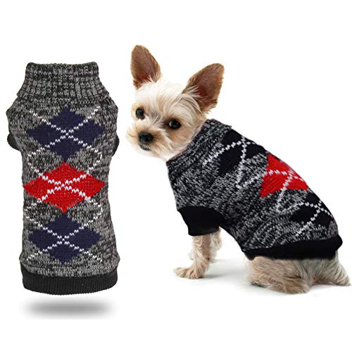 CNARERY Hundepullover für den Winter, Rollkragen, gestrickt, warm, für kleine bis mittelgroße Hunde von Cnarery