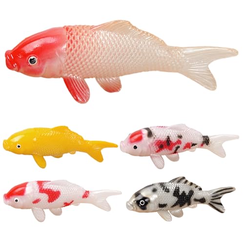5pcs gefälschte Fische, realistische künstliche Koi -Fischdekorationskarkenkarken -Fisch -Wassertank -Aquariumteich Landschaft Dekoration, Koi Dekor von Cndiyald