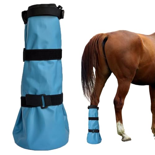 Cndiyald Horse Huf Stiefel, 18x7x7 verstellbare tragbare Pferdestiefel mit oberen Trägern Elastizbändern & Eva -Pad zum Einweichen, Huf für Pferde von Cndiyald