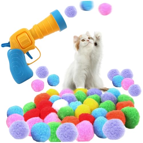 Cndiyald Interaktive Katzenspielzeug, Katzenspielzeug -Launcher, Katzenspielzeug für Innenkatzen, Cat Ball Launcher Gun mit 50 Katzenpom -Pom -Kugeln Cndiyald Interaktive Katzenspielzeug, Katzenspielzeug -Launcher, Katzenspielzeug für Innenkatzen, Cat Ball Launcher Gun mit 50 Katzenpom -Pom -Kugeln von Cndiyald