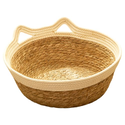 Cndiyald Katzenkorbbett, Haustier Schlafbett Haus, gewebte Katze 15, 7 x 5, 5 Zoll, Kratzfeste Baumwollschlafnest, Korb für Katzen von Cndiyald