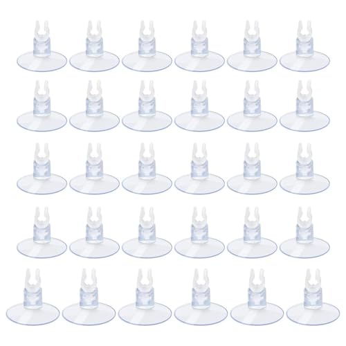 Cndiyald Saugnäpfe für Aquarien, 30 Stück Rutenhalter-Klemmen für Aquarien, 4 × 25 mm Kunststoff-Saugnäpfe für, Aquarium-Zubehör für Schildkröten, Frösche von Cndiyald