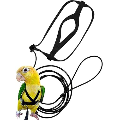 Cndiyald Vogelkabelbaum, einstellbare Vogel-Leinen-Haustier-Training, die Anti-Bite-Flieger-Nylonseil für Conures Budegar Lovebird Cockatiel Mynah, Gurt für Conure von Cndiyald