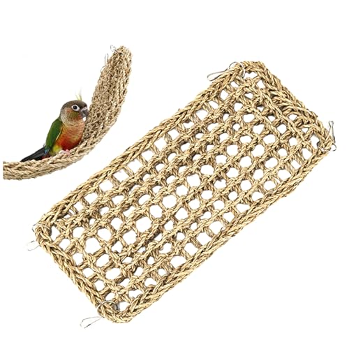 Cndiyald Vogelspielzeug Vogel Seegras Matte 15.75x7,48 Zoll Natures Gras gewebt von Cndiyald