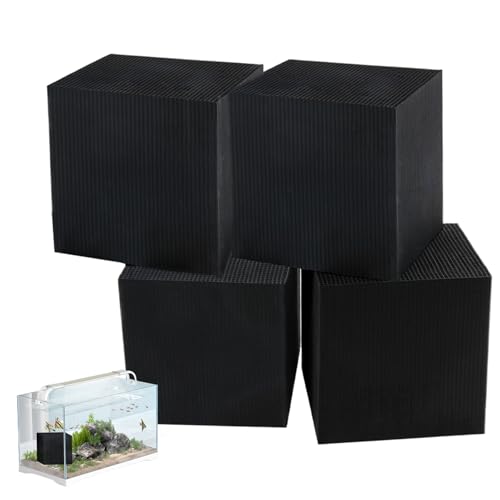 Cndiyald Wassertrogreiniger 4PCs Aktiviertes Kohlenstoff Aquarium Kohlenstoff wiederverwendbares Tierwassertank mit Wabenstruktur für 78, 74 -Zoll von Cndiyald