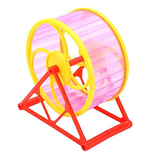 Hamster Laufrad Kleiner Haustier Fitness Silent Spinner Sportspielzeug mit Stand zufälligen Farbübungen von Cndiyald