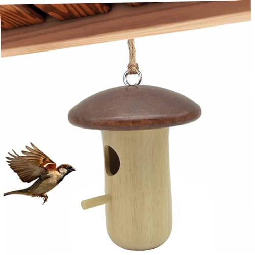 Hanging Hummingbird Nest Hummingbird House für außen hängende Kolibri Nest Holz Vogel Haus mit Ringgartengeschenk für Gartendekoration im Freien von Cndiyald