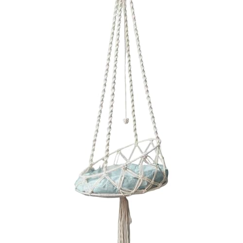 Katzenschwung 16 Zoll Hanges Katzenbett mit Blauer Matte Boho -Raumsparung Hängemattenbett zum Schlafen, Spielen und Faulenzen, Hängen Katzenschwung 16 Zoll Hanges Katzenbett mit Blauer Matte Boho -Raumsparung Hängemattenbett zum Schlafen, Spielen und Faulenzen, Hängen von Cndiyald