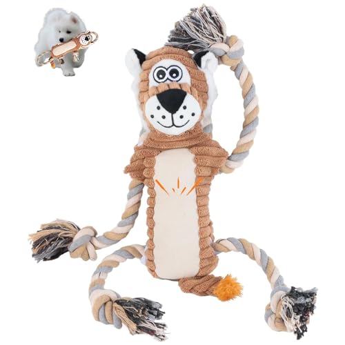 CneeeeeB Quietschendes Hundespielzeug, Tauziehen Hundespielzeug für große Hunde, Plüsch-Welpenspielzeug mit Zugseil, interaktives Hundespielzeug für kleine, mittlere und große Hunde von CneeeeeB