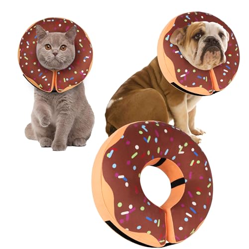 Donut-Halsband für Hunde und Katzen, aufblasbares Hundehalsband, Alternative nach Operationen, weicher Hundekegel für große, mittelgroße und kleine Hunde, verstellbares Hundehalsband, Donuthalsband von Cneo
