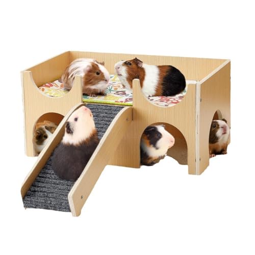 Cnrfeoap Hamsterhaus, Verstecke, Klettertreppe, Kleintier-Lebensraum, Naturholz, Spielhaus, Kauspielzeug für Zwerghamster, geräumiges Kleintier von Cnrfeoap