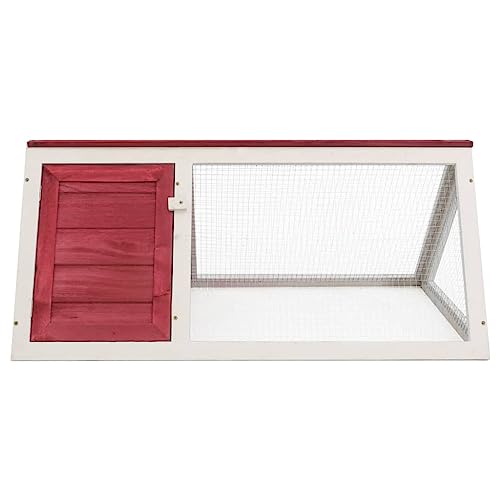 Coavain Kaninchenstall Rot und Weiß 98x50x41 cm Kleintiergehege Einfacher Zusammenbau Vielseitig Einsetzbar Kleintierstall Meerschweinchen Sich Frei Bewegen Kaninchenhaus Witterungsbeständig von Coavain