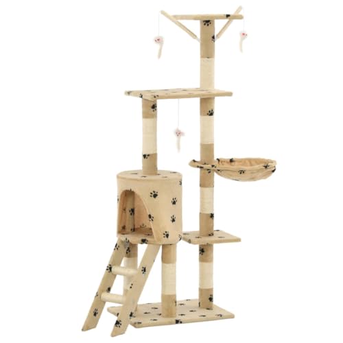 Coavain Kratzbaum Beige mit Pfoten-Muster 49x35x138 cm Indoor Katzenmöbel Mit Aussichtsplattformen Ruhebereiche Plüschige Oberfläche Tätigkeitsbereich für Haustiere Leicht zu Montieren Coavain Kratzbaum Beige mit Pfoten-Muster 49x35x138 cm Indoor Katzenmöbel Mit Aussichtsplattformen Ruhebereiche Plüschige Oberfläche Tätigkeitsbereich für Haustiere Leicht zu Montieren von Coavain