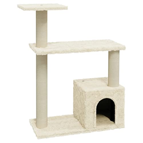 Coavain Kratzbaum mit Sisal-Kratzsäulen 54x22x70 cm Holz&Plüsch Katzenmöbel für Katzen zum Kratzen, Klettern, Sitzen, Verstecken und Ausruhen Indoor Tätigkeitsbereich für Haustiere Creme Coavain Kratzbaum mit Sisal-Kratzsäulen 54x22x70 cm Holz&Plüsch Katzenmöbel für Katzen zum Kratzen, Klettern, Sitzen, Verstecken und Ausruhen Indoor Tätigkeitsbereich für Haustiere Creme von Coavain