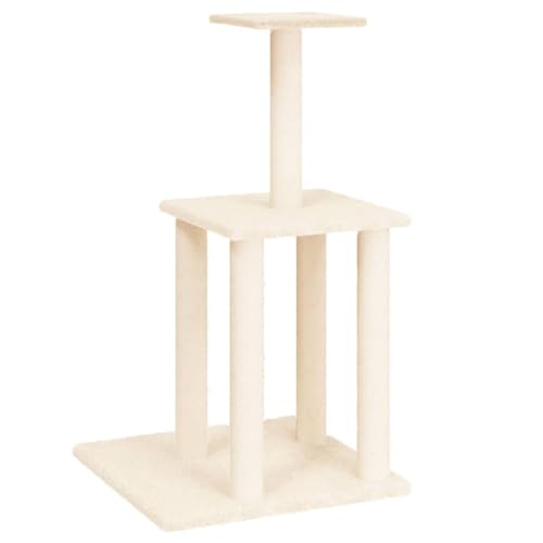 Coavain Kratzbaum mit Sisal-Kratzsäulen Creme 47,5x47,5x85,5 cm Holz&Plüsch Klassische Katzenmöbel Mit Plattformen Indoor Tätigkeitsbereich für Haustiere Praktisches Design Katzen Entspannen Coavain Kratzbaum mit Sisal-Kratzsäulen Creme 47,5x47,5x85,5 cm Holz&Plüsch Klassische Katzenmöbel Mit Plattformen Indoor Tätigkeitsbereich für Haustiere Praktisches Design Katzen Entspannen von Coavain