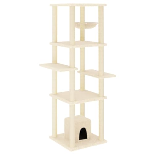 Coavain Kratzbaum mit Sisal-Kratzsäulen Creme 84x66x154 cm Holz&Plüsch Praktisches Katzenmöbel Mit Plattformen Tätigkeitsbereich für Haustiere Weicher Plüsch Katzen zum Entspannen Coavain Kratzbaum mit Sisal-Kratzsäulen Creme 84x66x154 cm Holz&Plüsch Praktisches Katzenmöbel Mit Plattformen Tätigkeitsbereich für Haustiere Weicher Plüsch Katzen zum Entspannen von Coavain