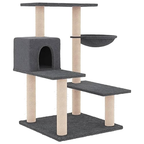 Coavain Kratzbaum mit Sisal-Kratzsäulen Dunkelgrau 72,5x59,5x82,5 cm Katzenmöbel Mit Plattformen Tätigkeitsbereich für Haustiere Weicher Plüsch Katzen zum Entspannen Kratzen Klettern Holz&Plüsch Coavain Kratzbaum mit Sisal-Kratzsäulen Dunkelgrau 72,5x59,5x82,5 cm Katzenmöbel Mit Plattformen Tätigkeitsbereich für Haustiere Weicher Plüsch Katzen zum Entspannen Kratzen Klettern Holz&Plüsch von Coavain