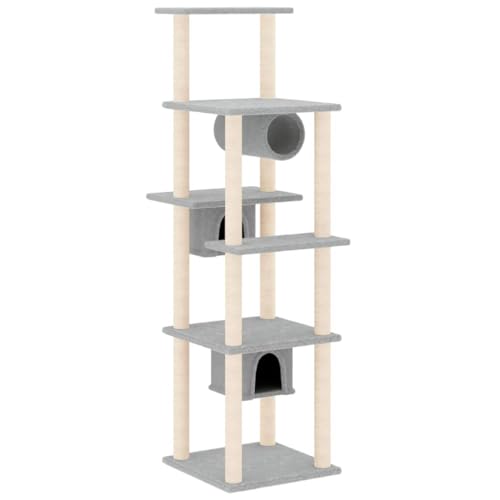 Coavain Kratzbaum mit Sisal-Kratzsäulen Hellgrau 47x74x169 cm Holz&Plüsch Alles-in-einem-Katzenturm Mit Häusern Bequemer Plüsch Katzenmöbel Plattformen Tätigkeitsbereich für Haustiere Coavain Kratzbaum mit Sisal-Kratzsäulen Hellgrau 47x74x169 cm Holz&Plüsch Alles-in-einem-Katzenturm Mit Häusern Bequemer Plüsch Katzenmöbel Plattformen Tätigkeitsbereich für Haustiere von Coavain