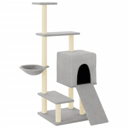 Coavain Kratzbaum mit Sisal-Kratzsäulen Hellgrau 91x85x130,5 cm Praktisches Katzenmöbel Mit Plattformen Tätigkeitsbereich für Haustiere Indoor Katzen zum Verstecken Krallenschärfen Holz&Plüsch Coavain Kratzbaum mit Sisal-Kratzsäulen Hellgrau 91x85x130,5 cm Praktisches Katzenmöbel Mit Plattformen Tätigkeitsbereich für Haustiere Indoor Katzen zum Verstecken Krallenschärfen Holz&Plüsch von Coavain