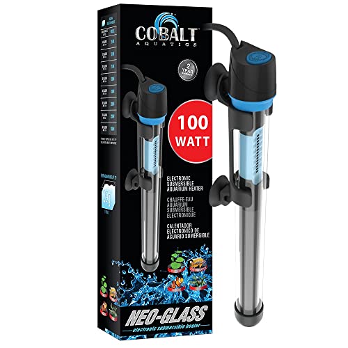 Cobalt Aquatics Neo-Glass Aquariumheizung, hergestellt in Europa, Aquariumheizung für Süß- oder Salzwassertanks, Schildkrötentankheizung, tauchfähiger Temperaturregler-Thermostat, 100 W von Cobalt Aquatics